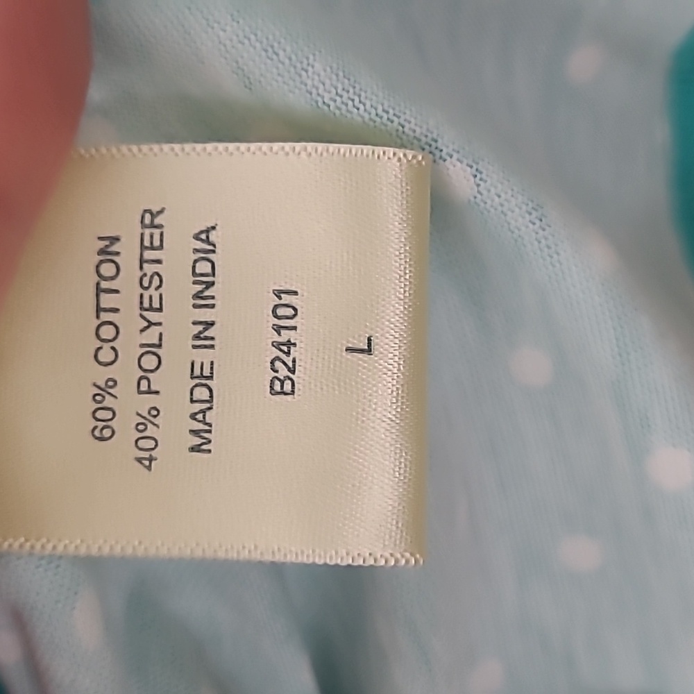 BLAIR Women's Aqua Polka Dot Top Size L - Picture 4 of 6